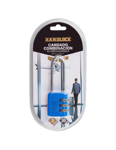 Candado Combin Handlock 3 Num A/L Azul