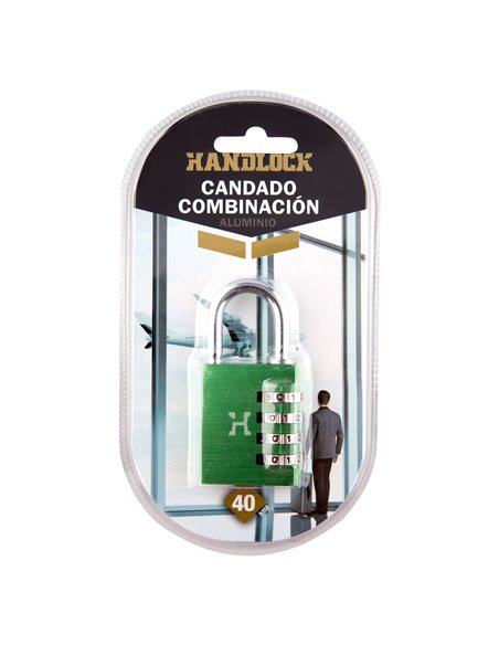 Candado Alum Comb Handlock 40mm 4n Verde