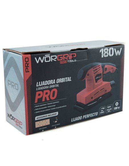 Lijadora Orbital Worgrip-Pro 180w