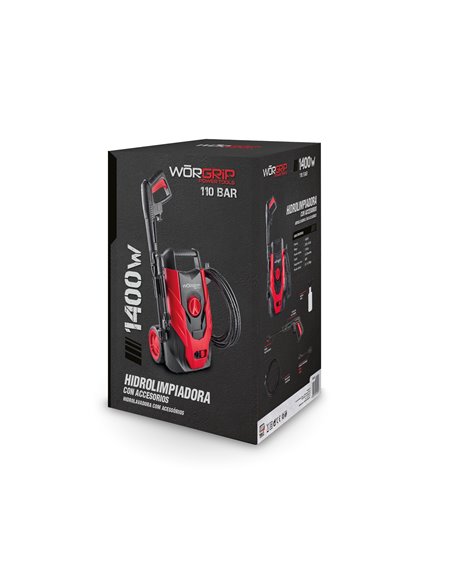 Lavadora de alta pressão Wōrgrip 1400w 110 bar