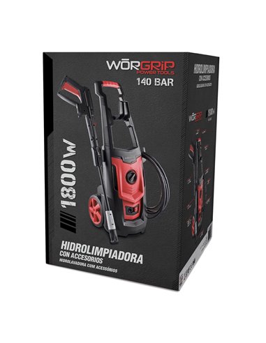 Lavadora de alta pressão wōrgrip 1800w 140 bar
