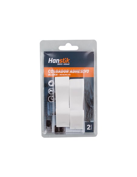 Colgador AdhesiVo Blanco 20x85mm 2unid