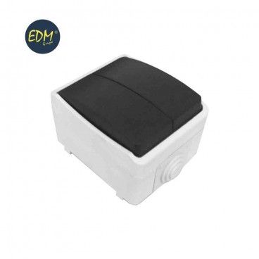 Interruptor/Interruptor Estanque Duplo Solera 10AX 250V~ IP54 (Retrátil)