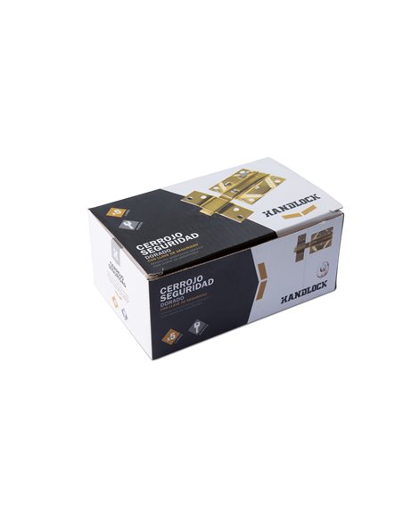 Cerrojo llave puntos handlock dorado 85mm con bloqueo