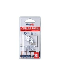 Cuelga fácil gancho metálico blanco hanstik (8 unidades) 2