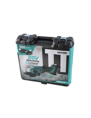 Moedor 115mm vatton 20v 1 bateria 2.0ah