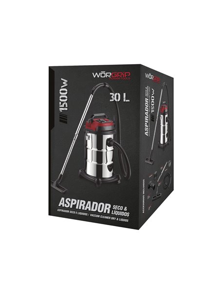 Aspirador Seco-Liquido Worgrip 1500w 30l