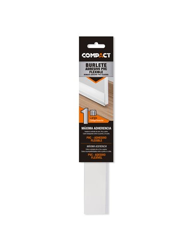 Burlete adhesivo pvc flexible 1m x 38mm blanco