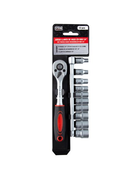 Juego llave carraca stein cromo vanadio 12 piezas