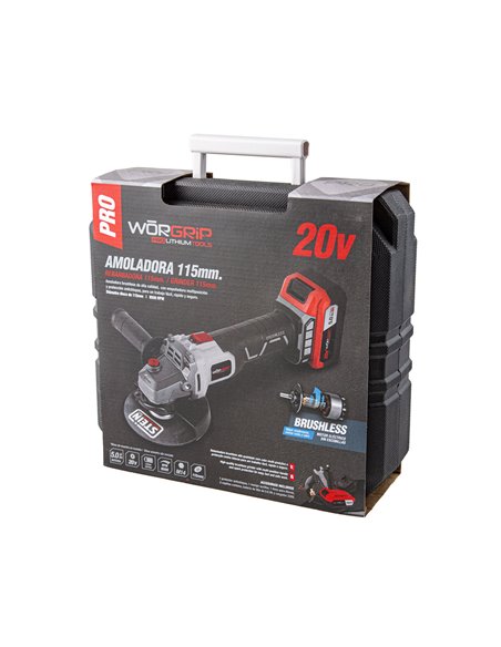 Amoladora 115mm Worgrip 20V 5 Ah Brush
