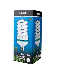 Lâmpada micro espiral matel de baixo consumo E27 50W 6400K 2