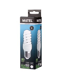 Lâmpada micro espiral matel de baixo consumo E27 11W 6400K 2