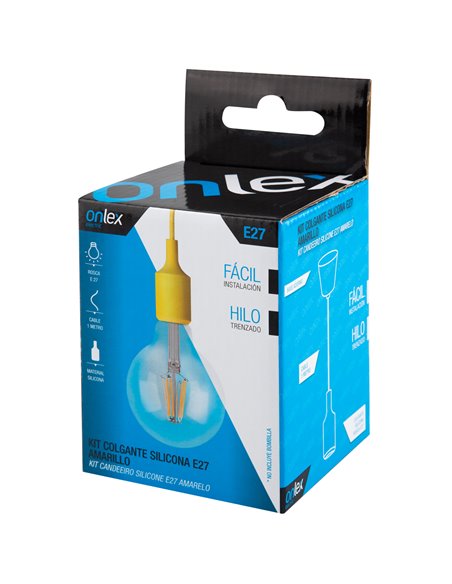 Kit Colgante Silicona E27 Amarillo