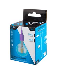 Kit Colgante Silicona E27 Violeta 2