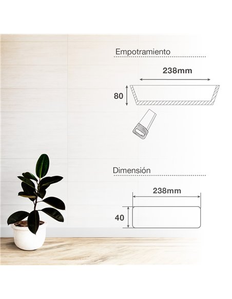 Luz de emergencia LED 3W 300lm 6000K 250x90x33mm GSC 0703480