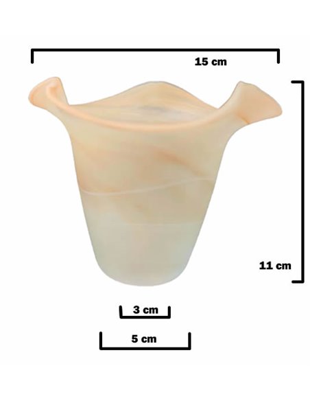 Tulipa in Vetro COLOMA Bianco Opaco Stile Alabastro 10x12cm Apertura 3cm