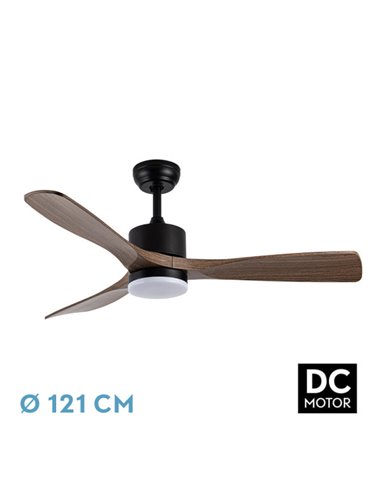 Ventilador Jet DC 20W Preto 3 Lâminas Carvalho