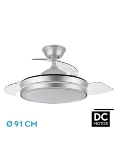 Ventilador DC Esparta Plata 72W 3 Aspas