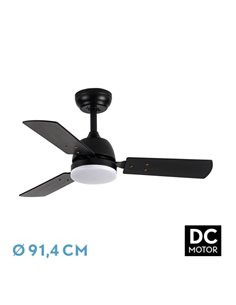 Ventilad Dc Portico 20w Negro 3aspas Negro/gris 6vel. 3000k,4000k,6500k 2350lm Remoto, Memoria Y Temporizador 91,4d