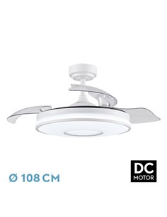 Ventilador Dc Dani 72w 7200lm Blanco 3aspas 6velocidades 108d 3000-4000-6000k Remoto+memoria+temporizador 24