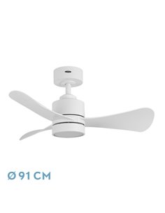 Ventilador Dc Zepelin 18w 1900lm Blanco 3aspas 91d 3000-4000-6500K Remoto,memoria Y Temporizador