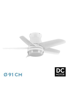 Ventilador Dc Neutron 24w 2400lm Blanc 5 Aspas 91d  3000k,4500k,6000k, Remoto+temporizador+memoria