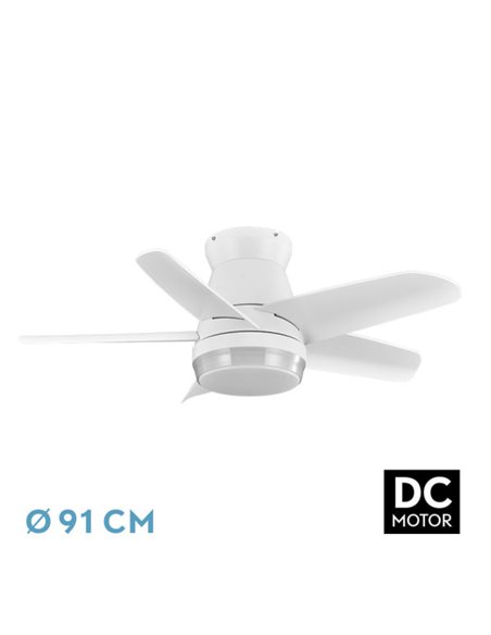 Ventilador DC Neutron 24W Branco 5 Lâminas