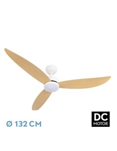 Ventilador Genil Branco/Faia DC 24W 3 Lâminas
