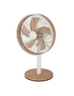 Ventilador Sobremesa Alcañiz Blanco/haya 3vel.45w 5 Aspas Oscilante Y Rotatorio 59x35x28cm