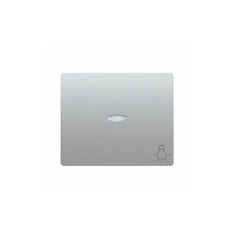 Tecla pulsador bombilla luminoso ALUMINIO MERCURIO BJC IRIS 18717-MAL