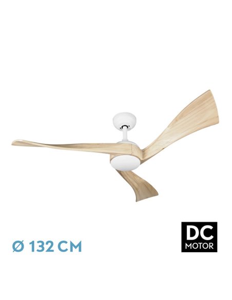 Ventilador Dc Janubi 22w Bla/haya 3asp.132d Reg.in 2350lm 3000-4000-6000k Remot+temp+mem 24