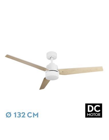 Ventilador Captus DC 22W Branco 3 Lâminas Branco/Faia