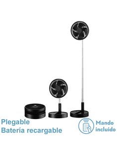 Ventilador DC Portátil Galan Negro 10W Batería Plegable