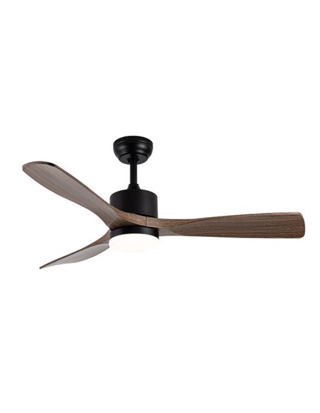 Ventilador Dc Azabache 20w Negro 3asp.roble 6vel 3 Col 40/50x121d 2350lm Remoto,memor,tempo