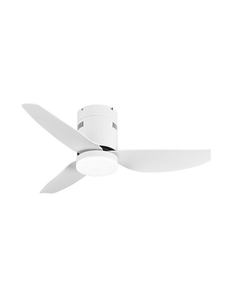 Ventilador Dc Borax 20w Blanco 3aspas 6vel 3000-4000 -6500k 2350lm Remoto, Memoria, Temporizador 27x101x101cm