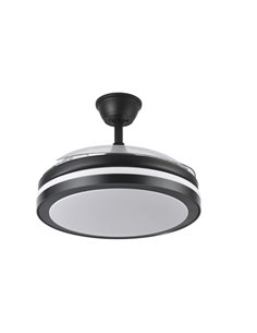 Ventilador Dc Esparta 72w 6120lm Negro 110d 3aspas Desp.3000-4000-6000k Remoto+ Temporizador+ Memoria 2