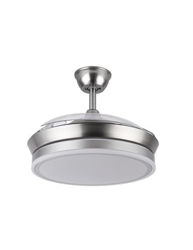 Ventilador Dc Bayomo Niquel 72w 6120lm 91d 3asp.desplegables 3000-4000-6000k Remoto, Temporizador, Memoria