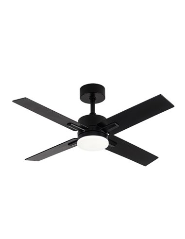 Ventilador Dc Talco 20w Negro 4aspas Negra/gris 6vel. 3000k,4000k,6500k 2350lm Remoto, Memoria, Temporizador 106d