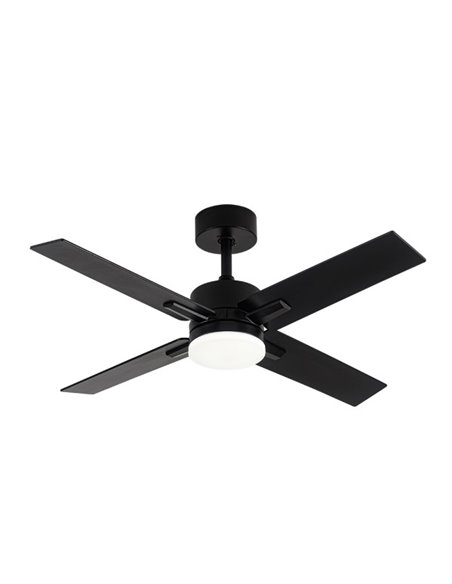 Ventilador Dc Talco 20w Negro 4aspas Negra/gris 6vel. 3000k,4000k,6500k 2350lm Remoto, Memoria, Temporizador 106d