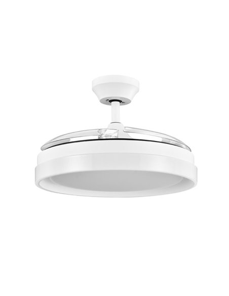 Ventilador Dc Zenit Blanco 72w 3aspas desplegables 107d 7200lm 6vel 3000k,4500k,6000k Remoto+temporizador+memoria