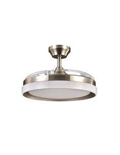 Ventilador Dc Zenit Niquel 72w 3aspas despegables 107d 7200lm 6vel 3000k,4500k,6000k, Remoto+temporizador+memoria 2