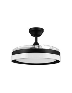 Ventilador Dc Zenit Negro 72w 3aspas Desplegables 107d 7200lm 6vel 3000k,4500k,6000k, Remoto+temporizador+memoria 2