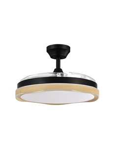 Ventilador DC Blondi Preto/Madeira 3 Lâminas 2