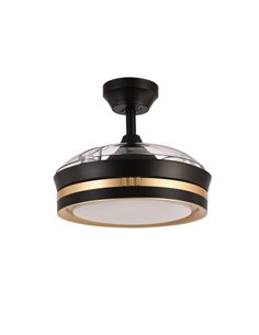 Ventilador Dc Viper Negro/oro 48w 3aspas 91d 4800lm 6vel 3000k,4500k,6000k, Remot+temporizador+memoria 2