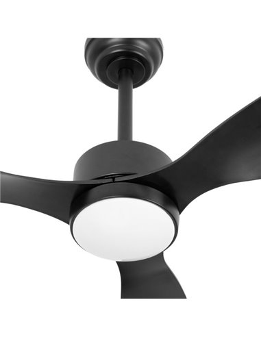 Ventilador Dc Serpa 24w Negro 3aspas 6vel 107d 2424lm 3000-4000-6500k Remoto+regulable Intensidad+temporizador+memoria