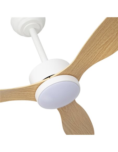 Ventilador Serpa DC Branco/Faia 24W 3 Lâminas