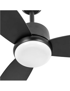 Ventilador Dc Genil 24w Negro 3aspas 6vel 132d 2424lm 3000-4000-6500k Remoto+temporizador+memoria 2