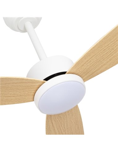 Ventilador Dc Genil 24w Blanco 3aspas Haya 132d 2424lm 3000-4000-6500k Remoto+temporizador+memoria