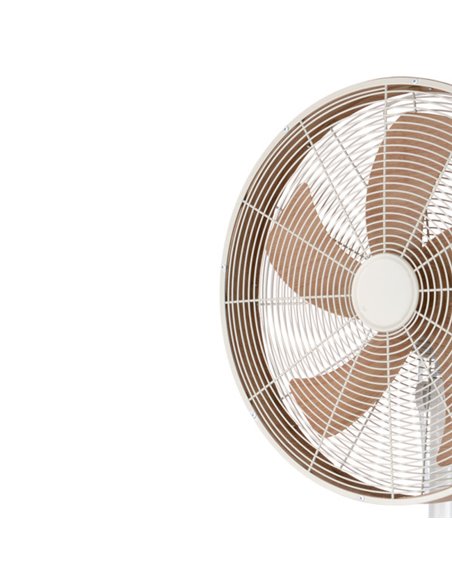 Ventilador De Pie Alcañiz Blanco/haya 3vel.50w.5aspas Oscilante Y Rotatorio Regx45x39cm