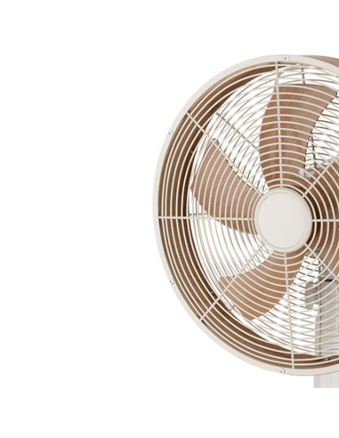 Ventilador Sobremesa Alcañiz Blanco/haya 3vel.45w 5 Aspas Oscilante Y Rotatorio 59x35x28cm